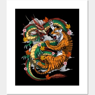 Japanese Dragon Tiger Posters and Art